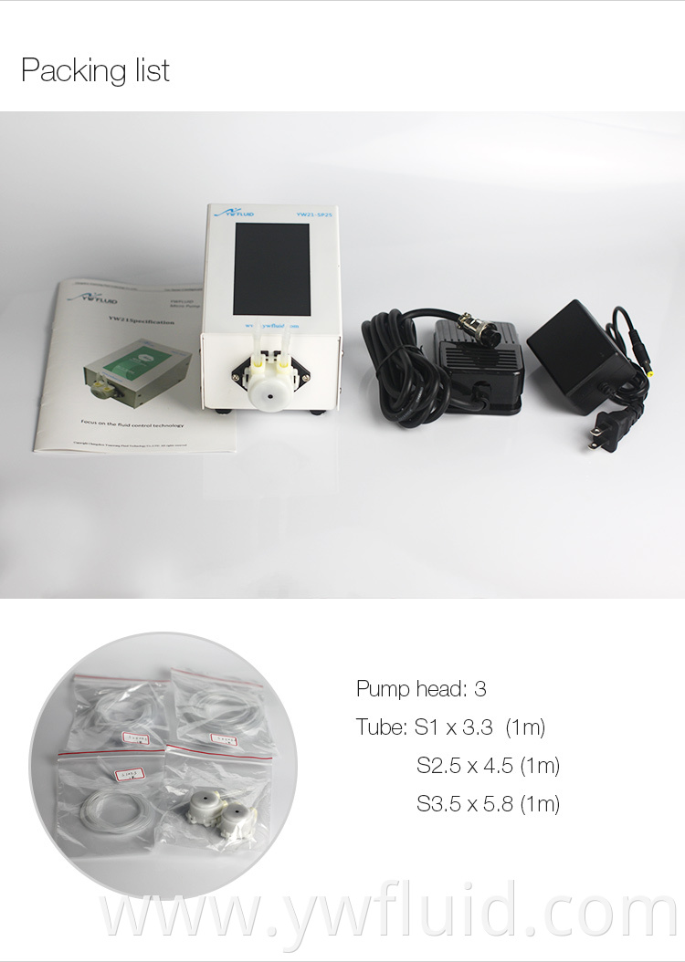 YWfluid Miniature Laboratory Peristaltic Pump Used for liquid transfer suction or filling